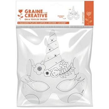 Pack de 6 masques en carton à décorer