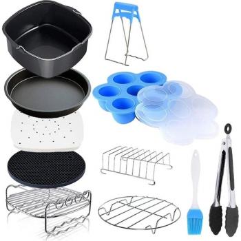 11-Piece Square Air Fryer Accessory Collection, Suitable for COSORI and Other Square Air Fryers and Ovens