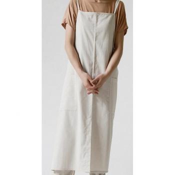 Tablier style coréen simple en coton lavé