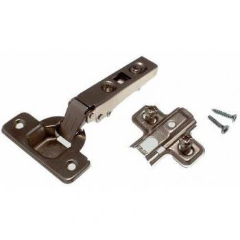 35mm 95 Degree Sprung Cabinet Hinge with Cruciform Plate BZP Clip-On (10 pairs)