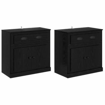 Buffets 2 Pcs Chêne Noir 70 cm Bois d'ingénierie