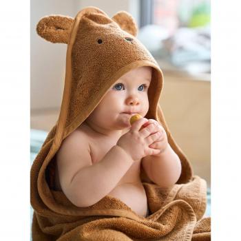 Set de bain BIO caramel : cape + gant