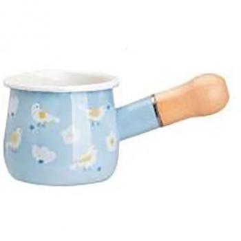 Wooden Handle Enamel Milk Pot 550ML