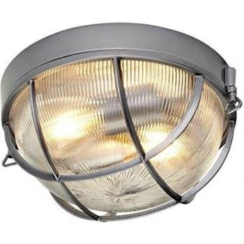 Lámpara de techo empotrada para baño, 2 luces, Plata IP44