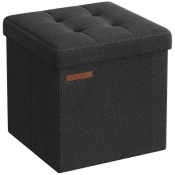SONGMICS Banc noir pliable 30 cm – 30 × 30 × 30 cm