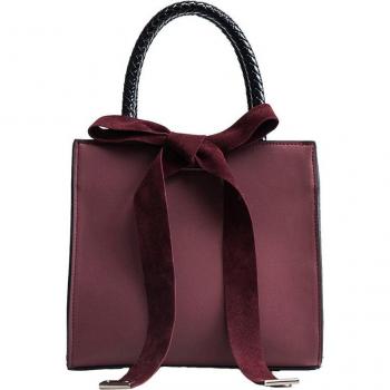 High‑Gloss PU Bow Handbag