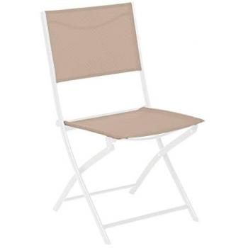 Set di 4 sedie pieghevoli Modula da giardino in lino e acciaio bianco