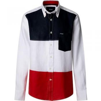 Camicia Faconnable Long Sleeve Tricolor in Bianco (L)