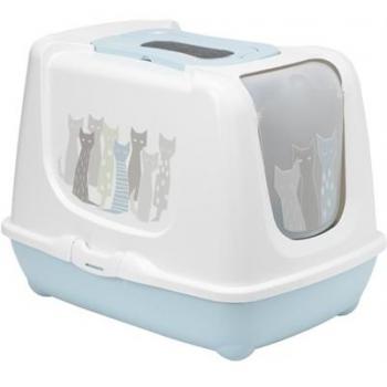 Moderna Kattenbak Trendy Maasai Lichtblauw / Wit voor katten van verschillende groottes