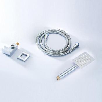 BAKALA Square SUS304 Shower Head with Wall Connector and 1.5m Hose