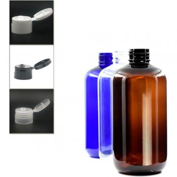 250ml Empty Boston Round PET Bottle with Flip Top
