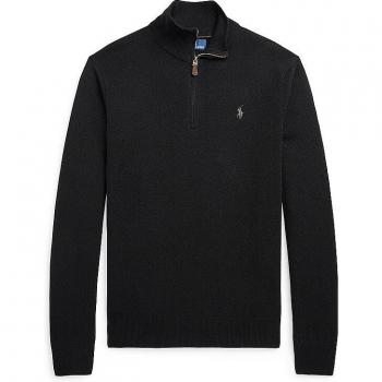 Pull Polo Ralph Lauren Courte à Ferme Éclair Noire L