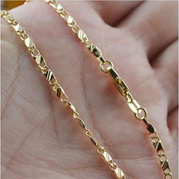 Collana elegante in oro 18K per donne e uomini, lunghezza da 40 cm a 76 cm