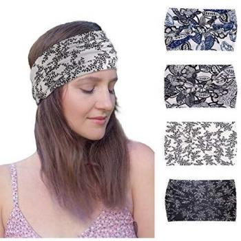 Lulucheri Damen Kopfband, breites Turban-Haarband für Fitness