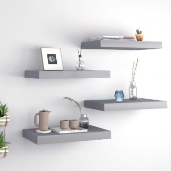VidaXL Minimalist Grey Floating Wall Shelves