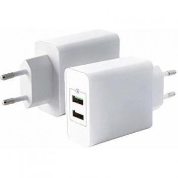 Cargador de Pared KSIX 1 USB QC 3.0 Blanco