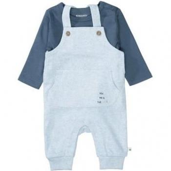 Camicia e Salopette Staccato in Blu Morbido Melange