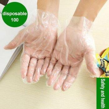 100 Count Disposable Clear Gloves for Food Handling
