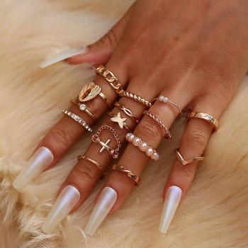 Boho Aesthetic Multiple Butterfly Flower Rings for Women