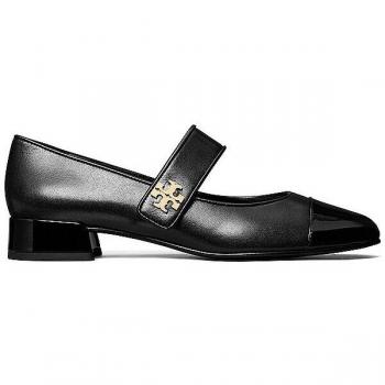 Tory Burch Cap-Toe Ballerina – Schwarz, Damen, 37½ Größe