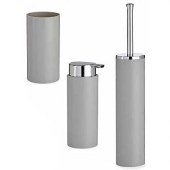 Set de Accesorios de Baño Gris Plateado – 3 piezas