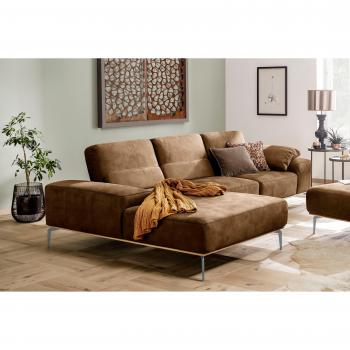 Ecksofa W.SCHILLIG run, mit elegantem Holzsockel, Füße in Silber matt, 299 cm