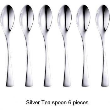 6Pcs Stainless Steel Black Rose Gold Tableware Spoon Set, Dishwasher Safe