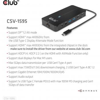 Hub USB 3.2 Gen 1 CLUB3D CSV-1595