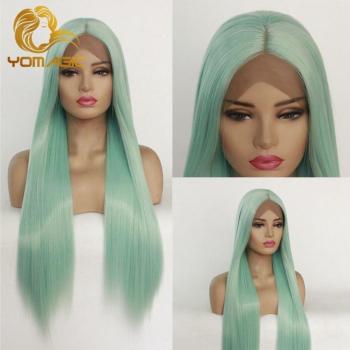 Yomagic Natural Hairline Green Wig