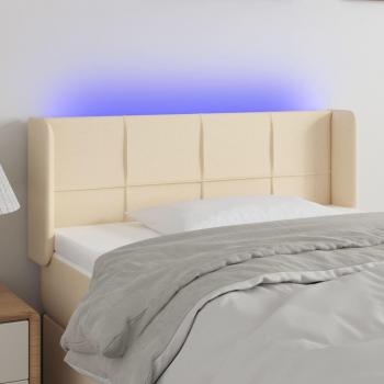 Cabecero LED de Tela Crema 93x16x78/88 cm