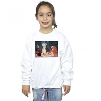 Sweat-shirt décoré de spaghetti La Belle et le Clochard Disney Girls 3-4 ans, blanc