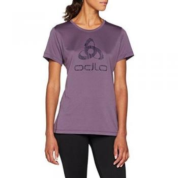 Odlo Damen BL TOP Crew Neck s/s CORE Light Print Shirt – Vintage Violett, 2018/18, Größe XS