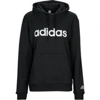 Felpa con cappuccio Adidas Essentials donna nera/bianca XS