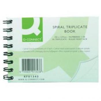 Q CONNECT WIRO BOUND TRIPLICATE BOOK 4X5