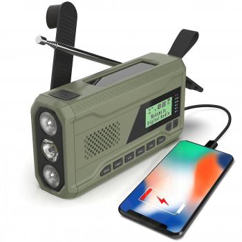 Radio à manivelle solaire DAB avec alarme d'urgence