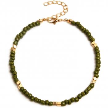 Summer Beach Glass Beaded Anklet for Women