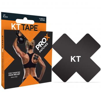 KT Tape Pro X Kinesiology Tape, Jet Black, 15 Patch Pre-Cut