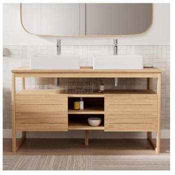 Meuble double vasque ATOLL 140cm + vasques incluses