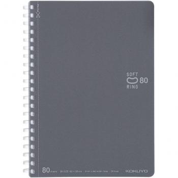 Nota KokuYo Soft Ring 80 hojas B6 en color gris profundo