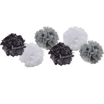 Ensemble de 6 Boules de Papier Pom Poms 10'' (25CM)
