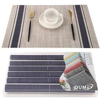 OUME Rutschfestes Tischsets – 6er Pack, leicht zu reinigen, 30 × 45 cm