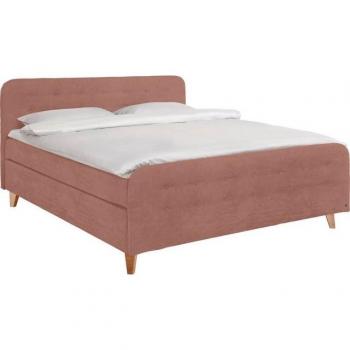 TOM TAILOR HOME Boxspringbett »SKANDI KOMFORT«, mit Knopfheftung im Kopfteil und Fußteil, Füße in Buche natur