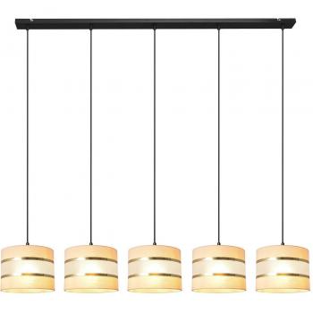 Helen Ecru/Gold Linear Pendant Light 5-Bulb