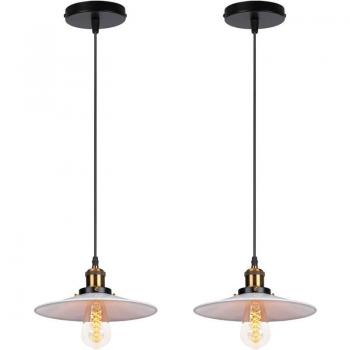 Esszimmer‑Glanz 2er Hängelampe – Weiß, Kronleuchter Art, Ø22 cm