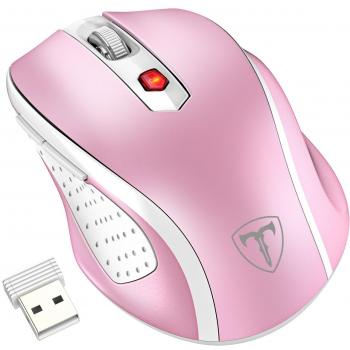 VicTsing Mini Wireless Maus 2.4G 2400 DPI 6 Tasten Optische Maus mit USB Nano Empfänger für PC Laptop, Microsoft Pro, Office Home