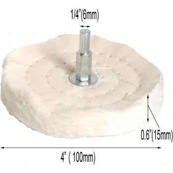 Hiqalty 1pc 2/3/4 Cotton Polishing Buffing Wheel White Flannelette T-Shaped Grinding Head For Drill