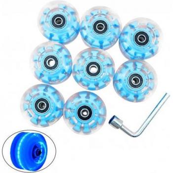 Universal 8-Pack PU Roller Skate Wheels with Bearings