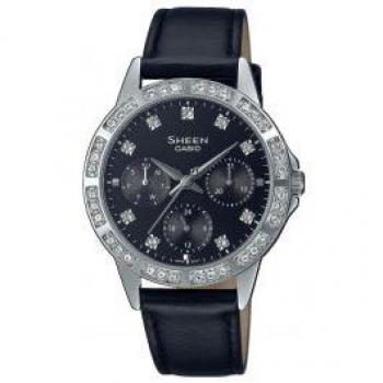 Casio Sheen Damen Quarzuhr Lederband SHE-3517L-1AUEF