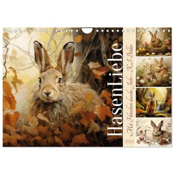 Hasenliebe Wandkalender 2024 DIN A4 quer