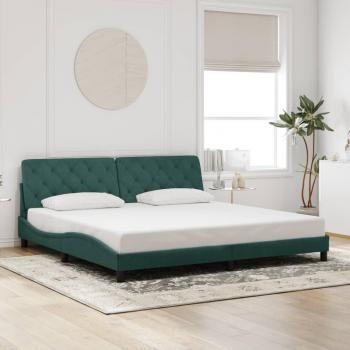 Lit en velours vert foncé, dimensions 200x200 cm – Vidaxl Cadre & Tête